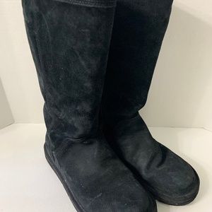 Ugg Australia Tall Black Suede Women's Zip Boots 9